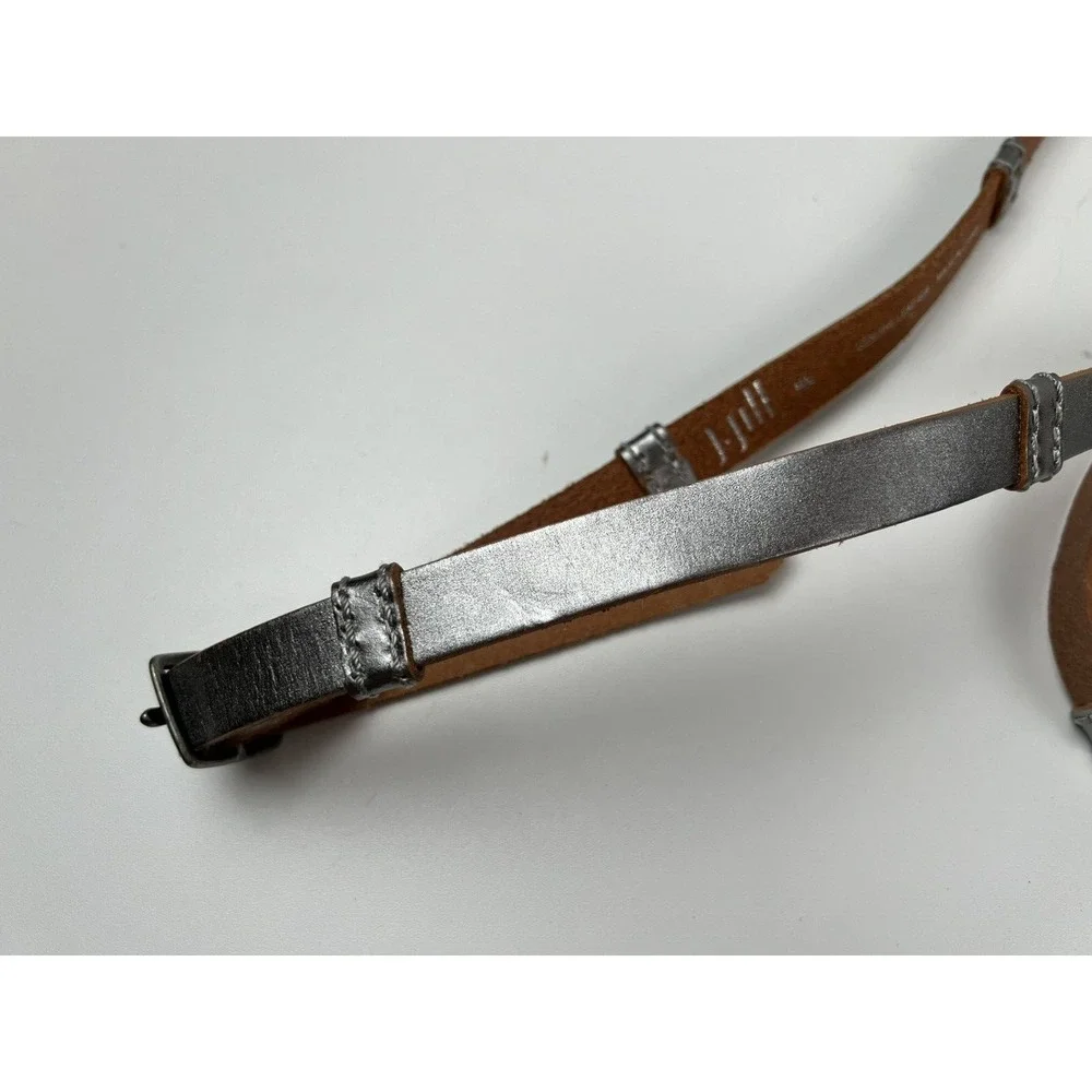 J. Jill  Silver Leather Wrap  Adjustable M/L Belt Approx 3/4 
